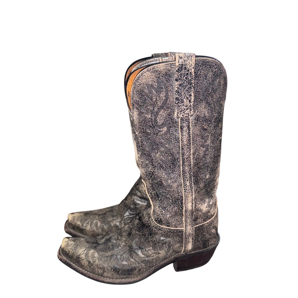 1883 by Lucchese Distressed Crackle Leather Western Cowboy Boots 6.5 B - Picture 2 of 9